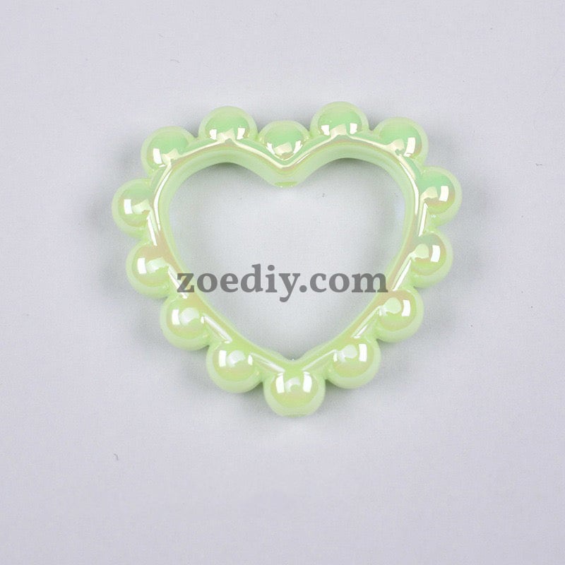 FS2296-39MM Mixed Color Solid Color Heart-shaped Acrylic Bead Frame Fit For Beadable Pens