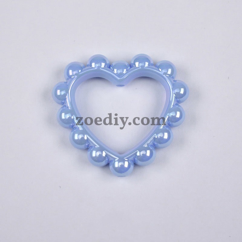 FS2296-39MM Mixed Color Solid Color Heart-shaped Acrylic Bead Frame Fit For Beadable Pens