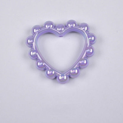 FS2389-39MM Mixed Color Solid Color Heart-shaped Acrylic Bead Frame Fit For Beadable Pens