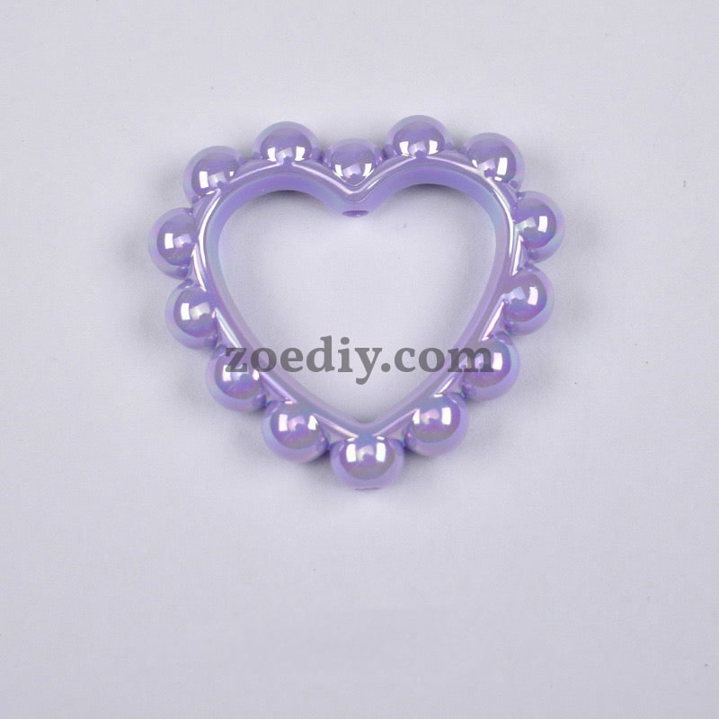 FS2296-39MM Mixed Color Solid Color Heart-shaped Acrylic Bead Frame Fit For Beadable Pens