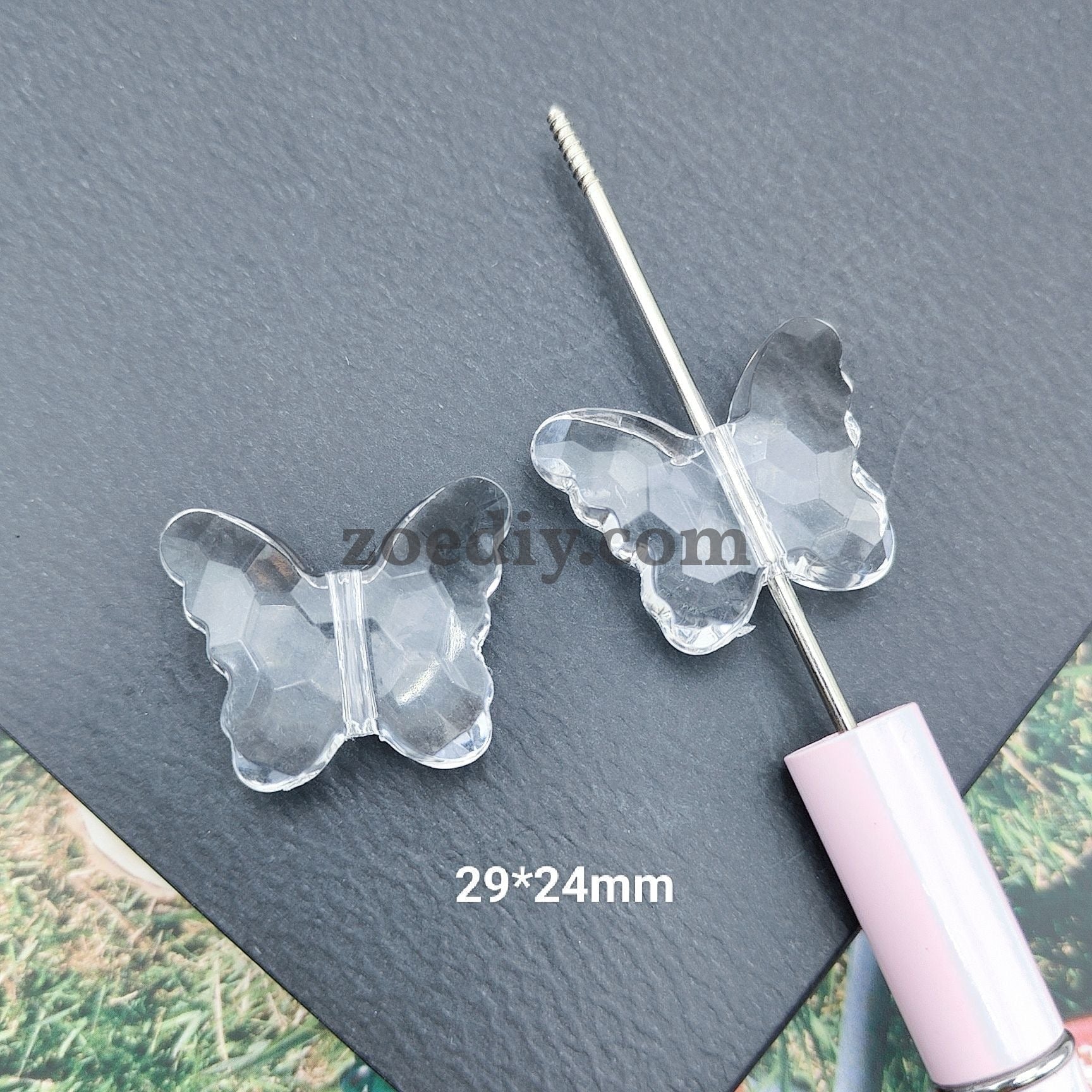 FS1592-29*24MM Clear Butterfly Acrylic Based Beads Fit For Beadable Pens