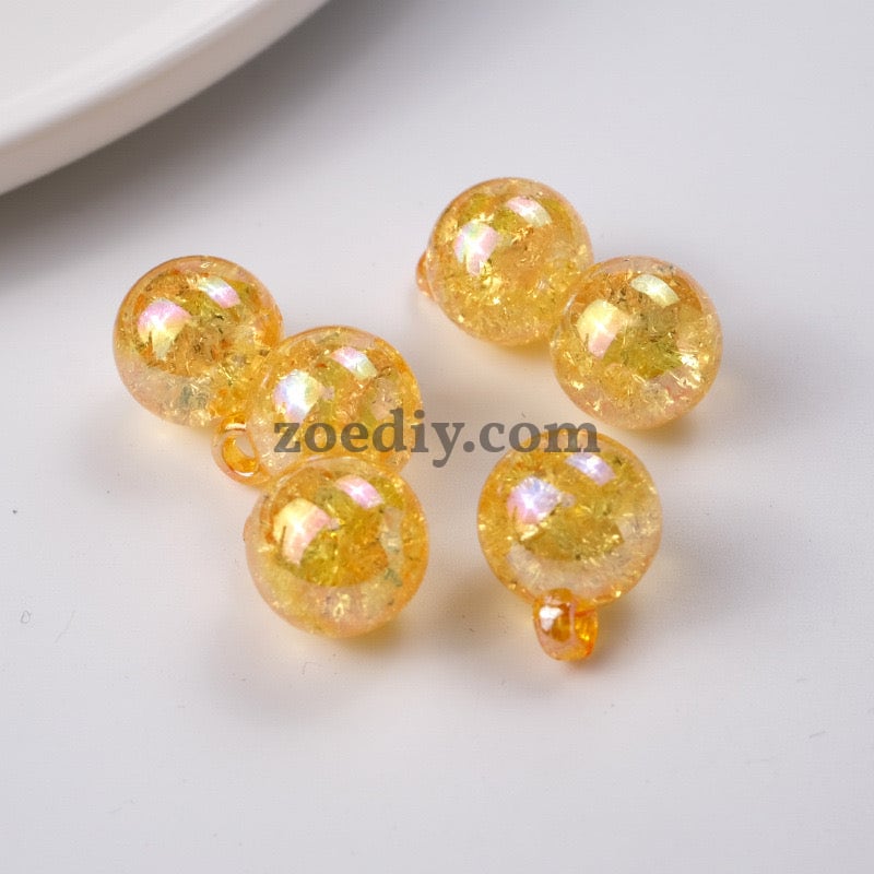 FS1602-16MM Crack Round Dangle Charms Beads For Making Car Hangers