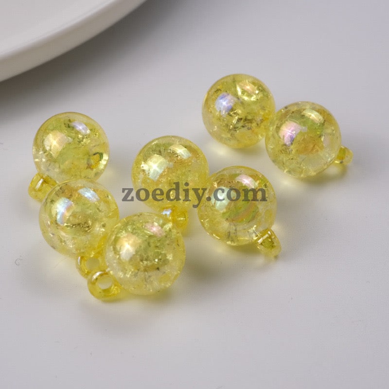 FS1602-16MM Crack Round Dangle Charms Beads For Making Car Hangers