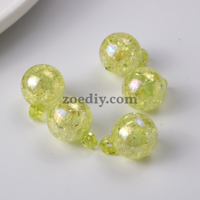 FS1602-16MM Crack Round Dangle Charms Beads For Making Car Hangers