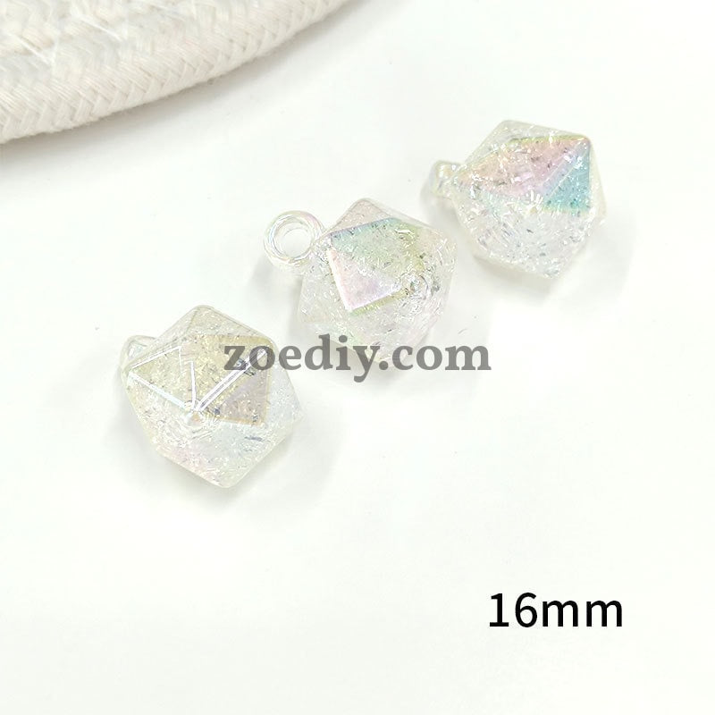 FS1601-16MM Rhombus Crack Dangle Charms Beads For Making Car  Hangers