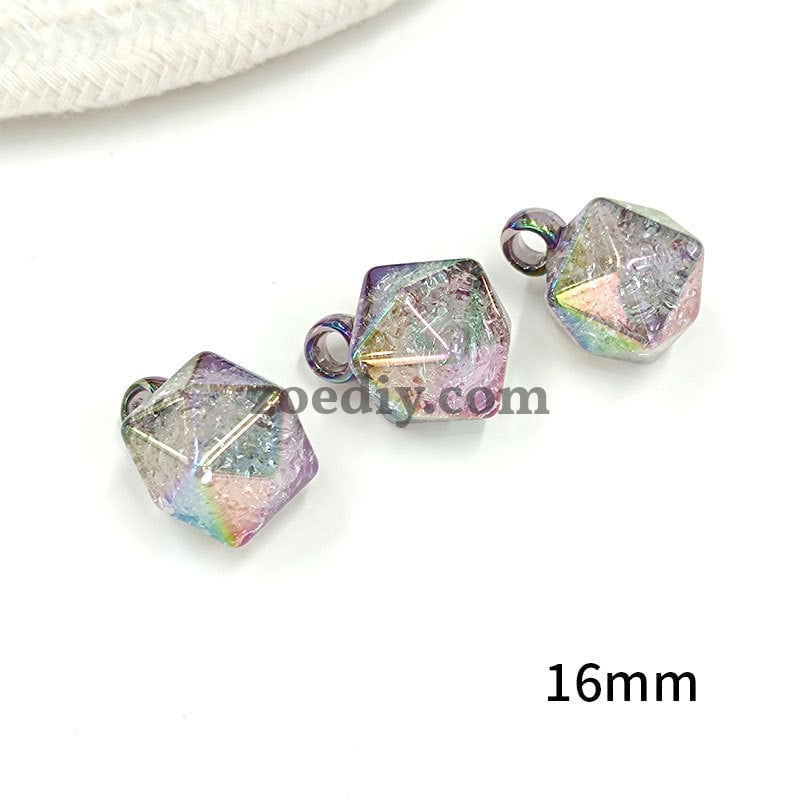 FS1601-16MM Rhombus Crack Dangle Charms Beads For Making Car  Hangers