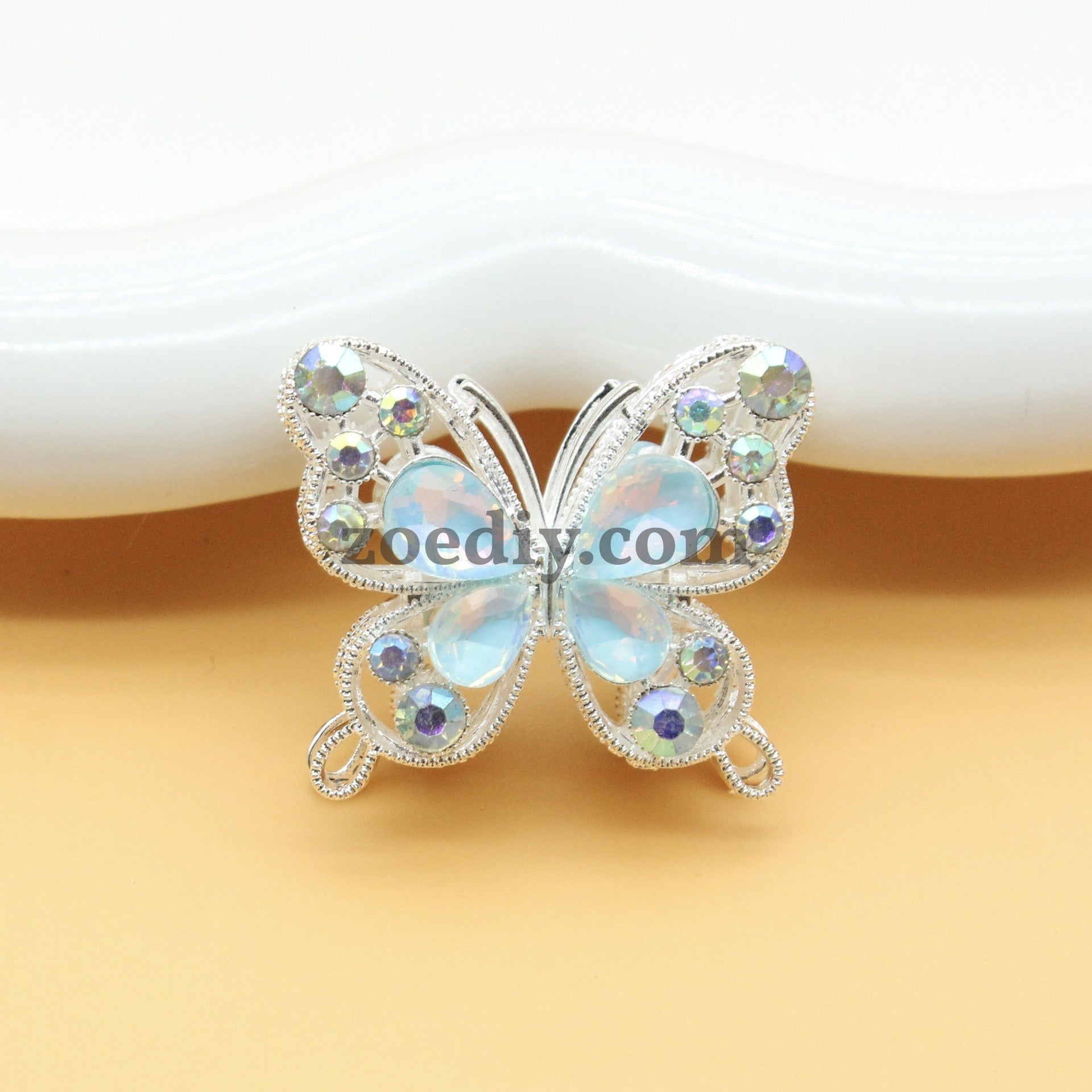 FS1627-Mocha Diamond Butterfly Metal Beads Fit For Beadable Pens