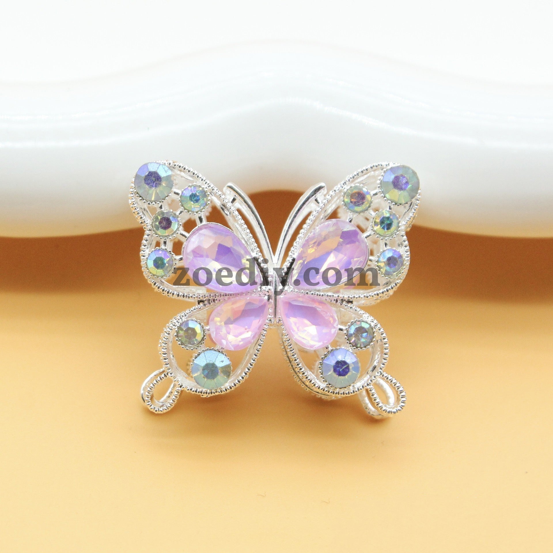 FS1627-Mocha Diamond Butterfly Metal Beads Fit For Beadable Pens