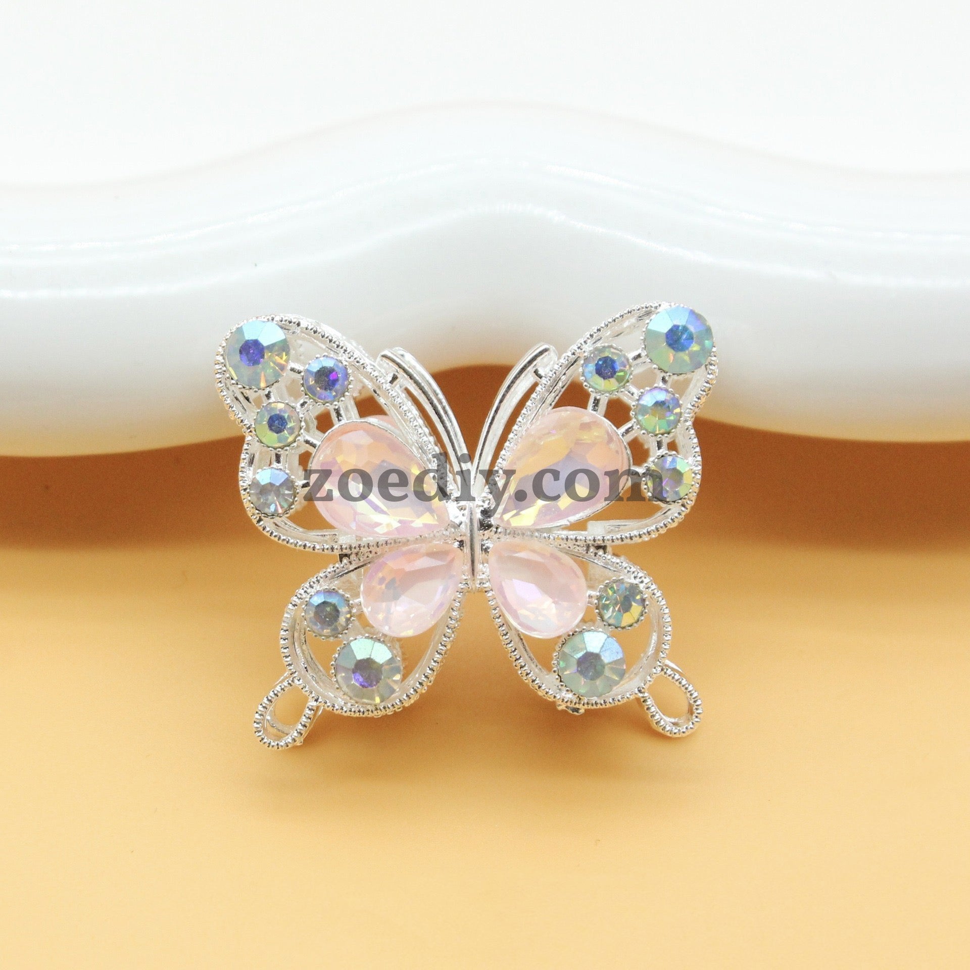 FS1627-Mocha Diamond Butterfly Metal Beads Fit For Beadable Pens