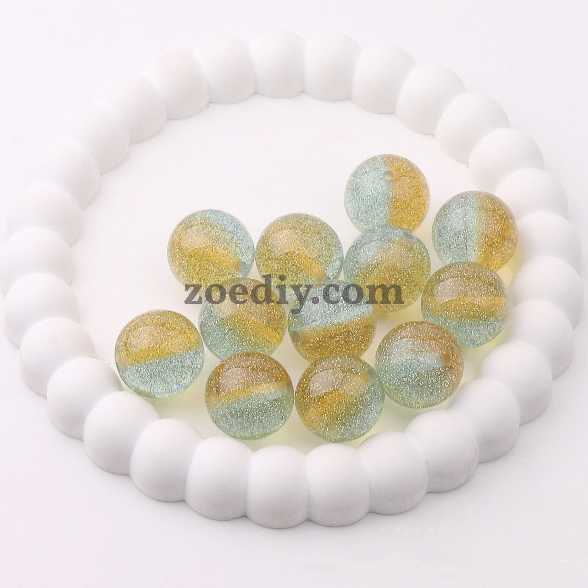 FS1628-20MM Gliter Resin Beads Fit For Beadable Pens