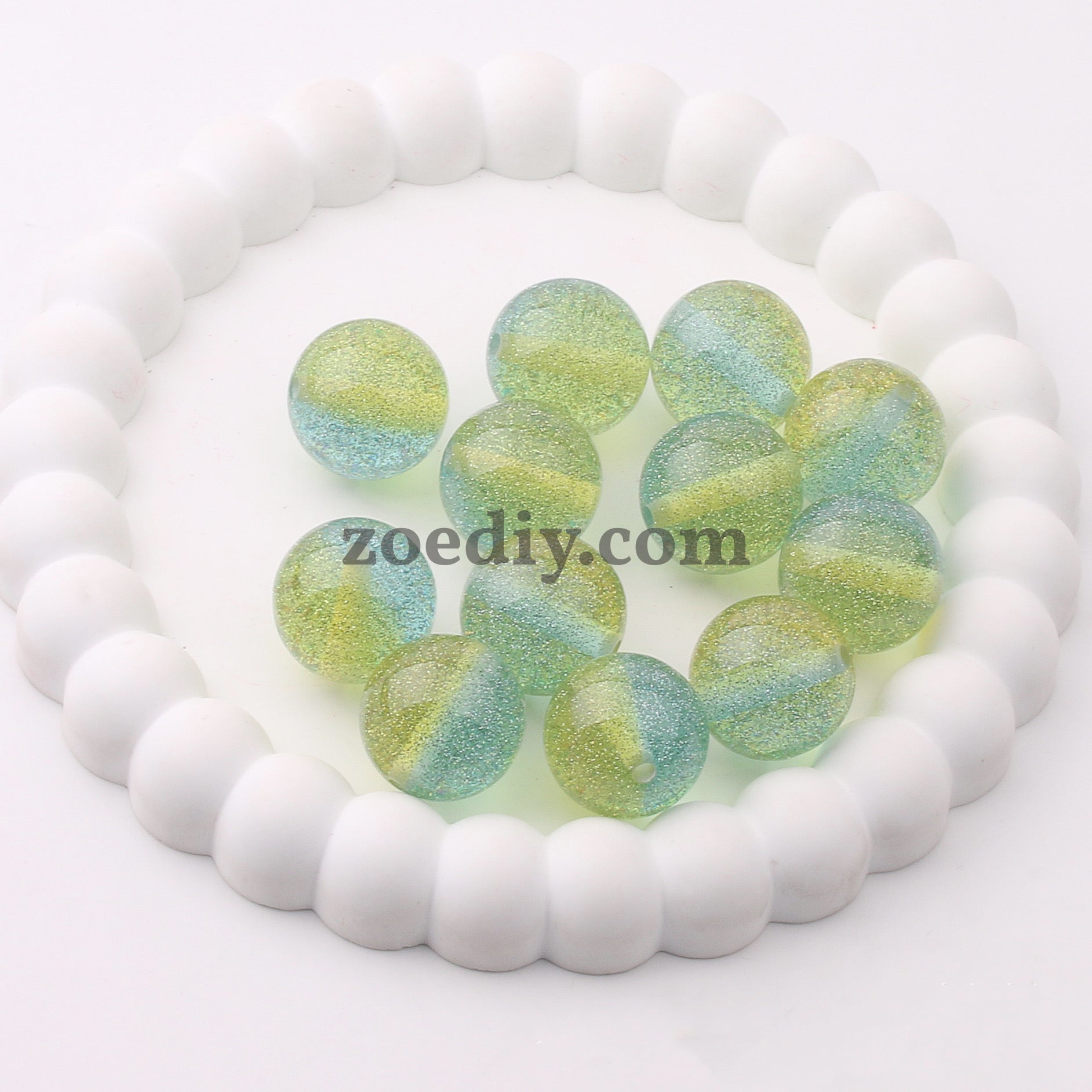 FS1628-20MM Gliter Resin Beads Fit For Beadable Pens