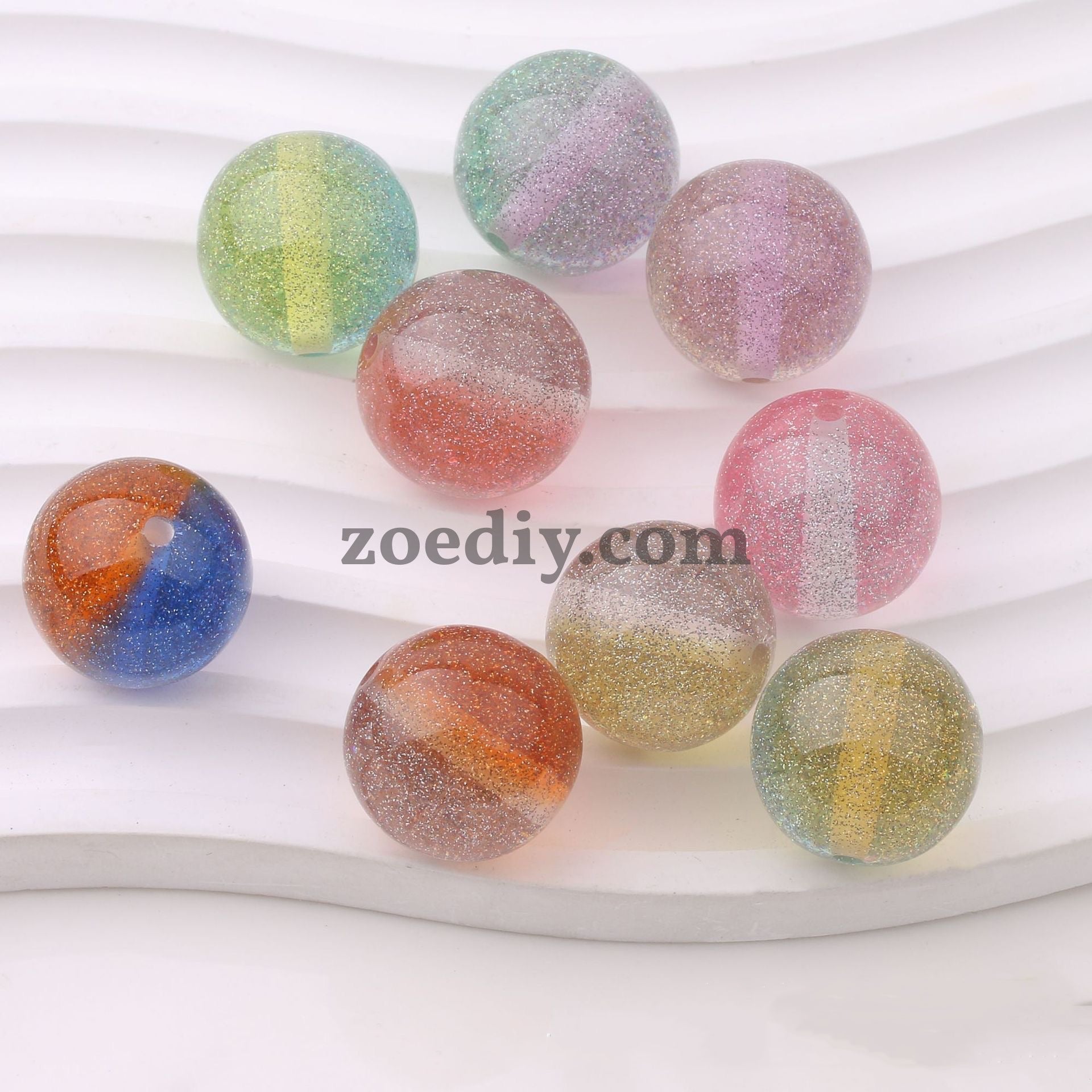 FS1628-20MM Gliter Resin Beads Fit For Beadable Pens