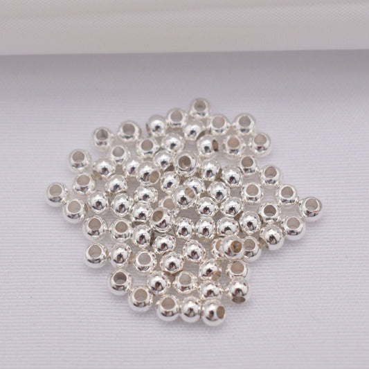 [KM1626]- 4mm Silver or Gold Metal Beads, Fit For Beadable Pens