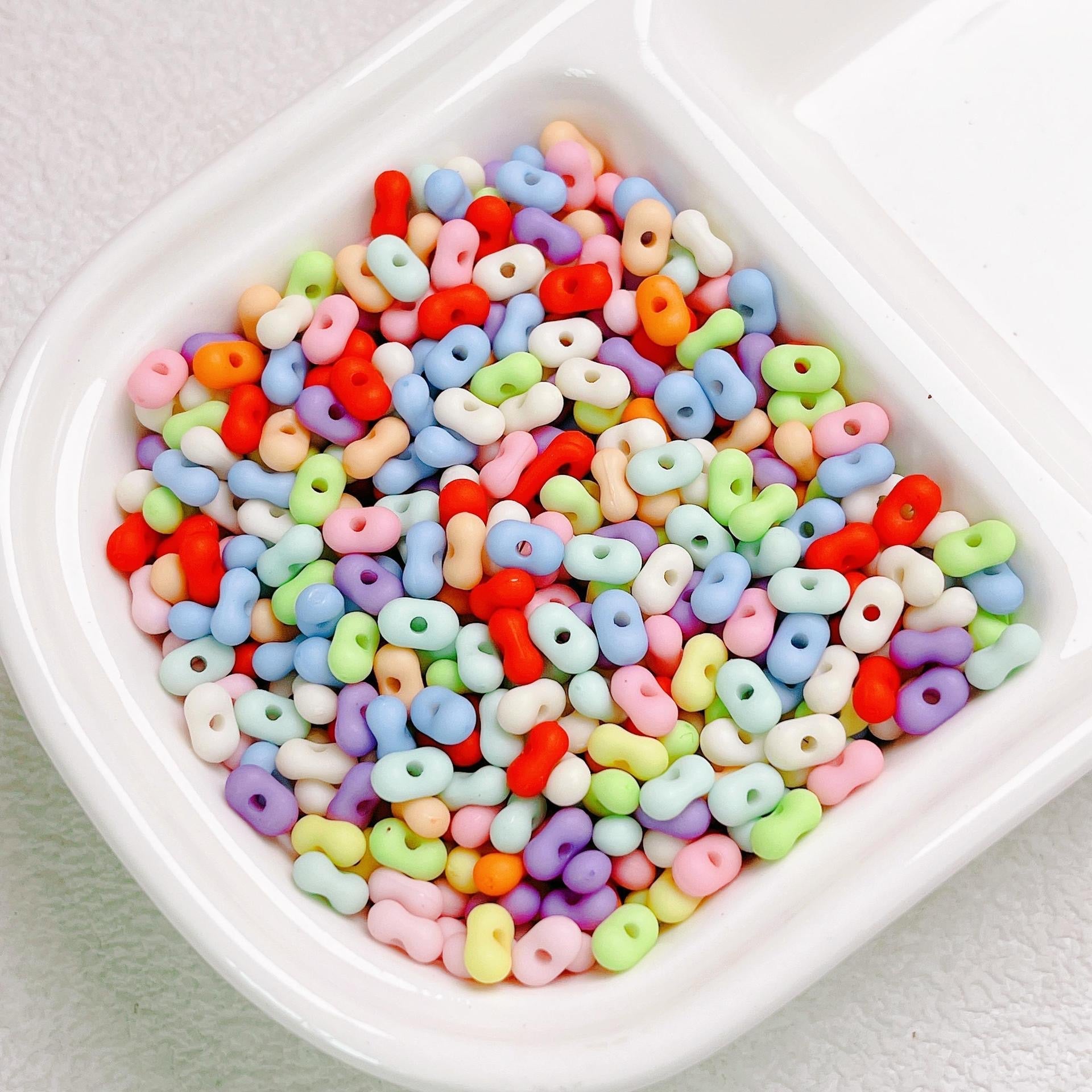 FS1484-3*6MM Solid Color Peanut Beads For Making KeyChain