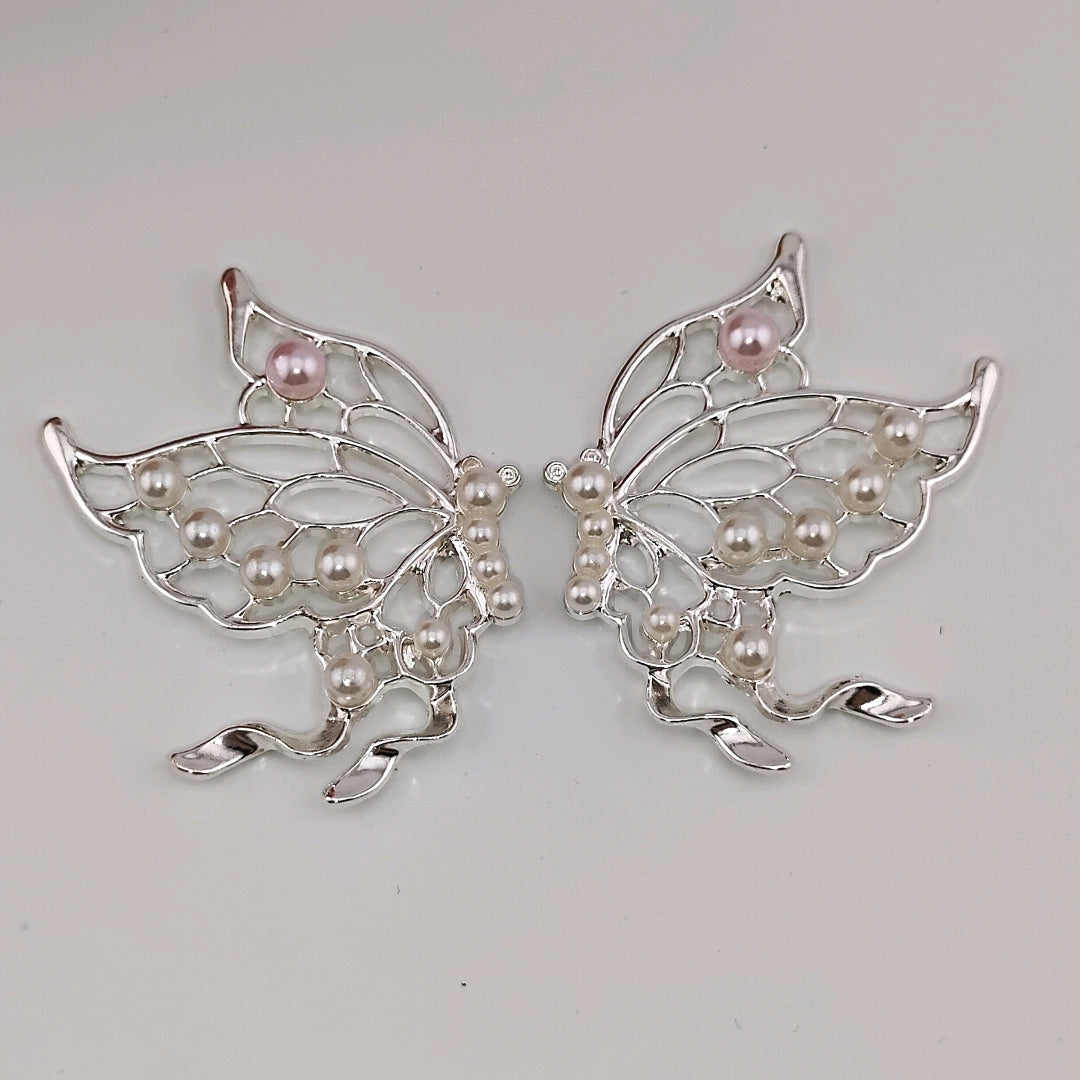 FS0632- Butterfly wings Charms with pearl for making fancy Beads