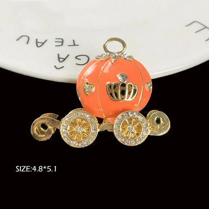FS1426-4.8*5.1mm Pumpkin Cart Alloy Charms, Alloy Cinderella Pumpkin Cart