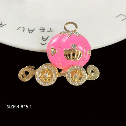 FS1426-4.8*5.1mm Pumpkin Cart Alloy Charms, Alloy Cinderella Pumpkin Cart