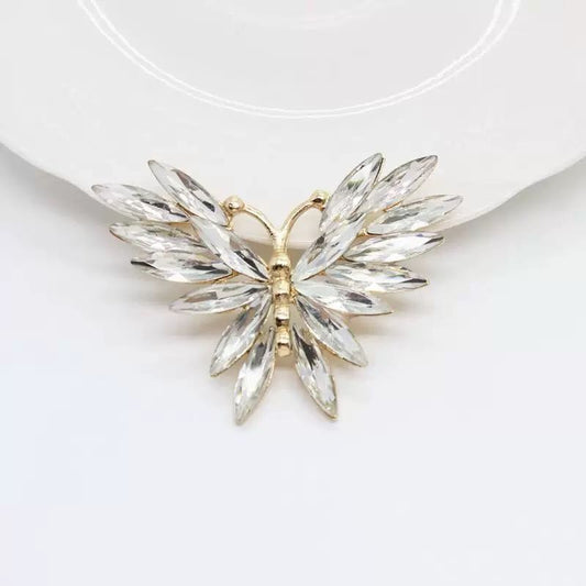 FS3691- 37*51Mm Crystal Butterfly Metal Charms
