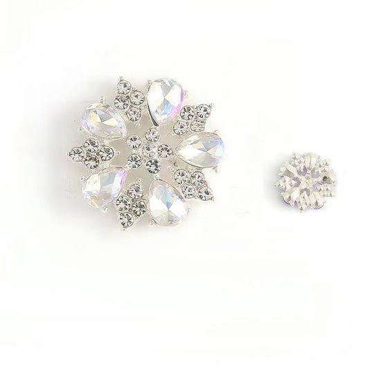 FS3630- 20mm Flower Metal Charms Five - Petal Small Drop - Shaped Flower Metal Patches