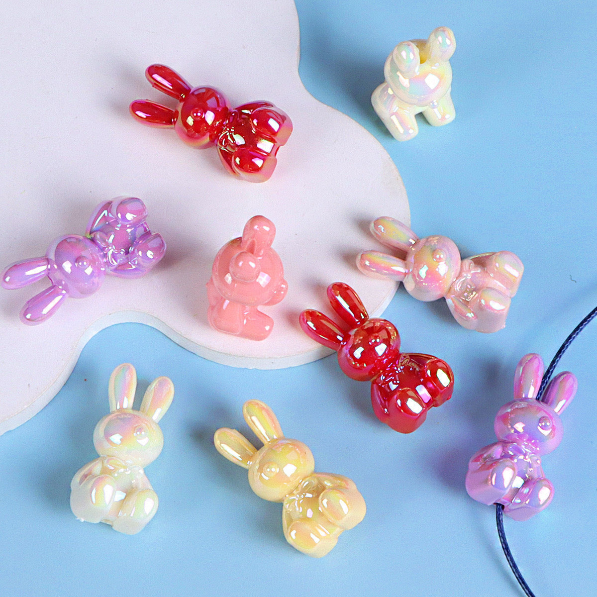 FS1849-Random Mixed Color UV Rabbit Resin Beads Fit For Beadable Pens