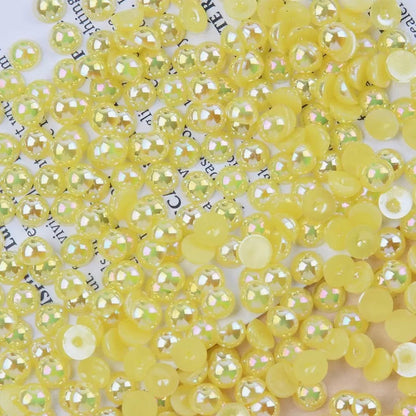 FS3639-4mm AB Half Pearl Looking Half Acrylic Pearl Patch For Making Fancy Beads Or Fancy Pen