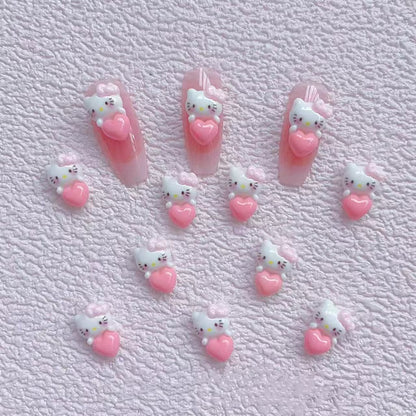 FS4102- 9*14Mm Hk With Heart Charms Kitty Holding Heart Patches