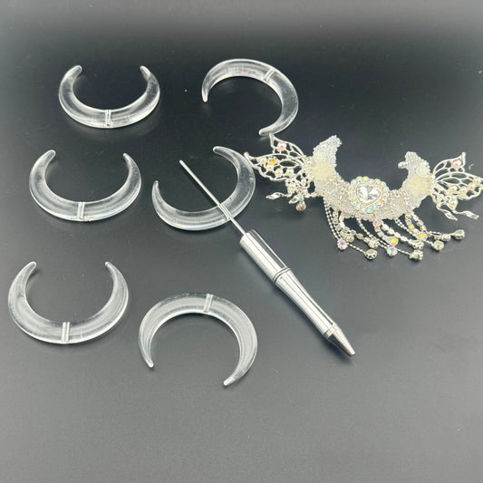 FS0899- 58mm One Hole Big Moon Based Beads Large-Size Single-Hole Moon-Based Beads