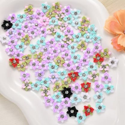 FS5525- 9Mm Two-Layer Three-Petal Diamond Drill Flower Nail Stickers