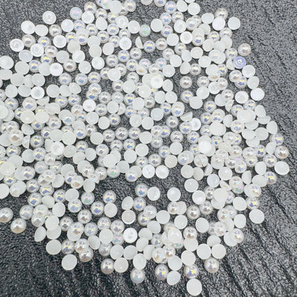 FS3639-4mm AB Half Pearl Looking Half Acrylic Pearl Patch For Making Fancy Beads Or Fancy Pen