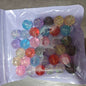[A13-35P-16MM]- 35 Pieces/Bag 16mm Platinum Glitter Resin Beads, Mixed Color, Fit Pens