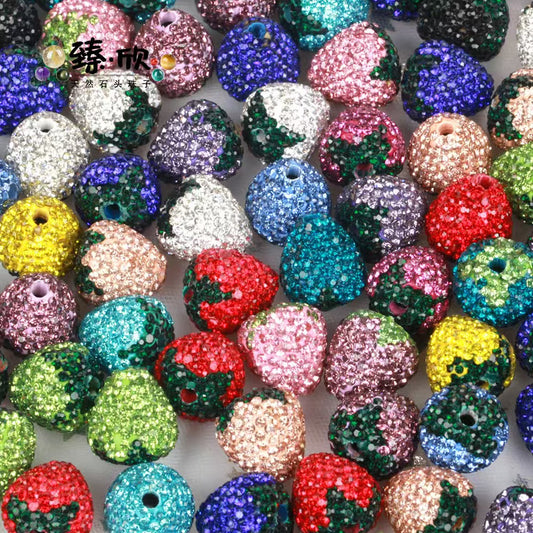 FS1324- 16mm Strawberry Strawberry Terracotta Drill Beads
