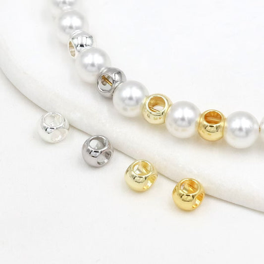 FS3610- 5mm Metal 4 Hole Beads Gold-plated And Silver-plated Small Metal Four-way Beads