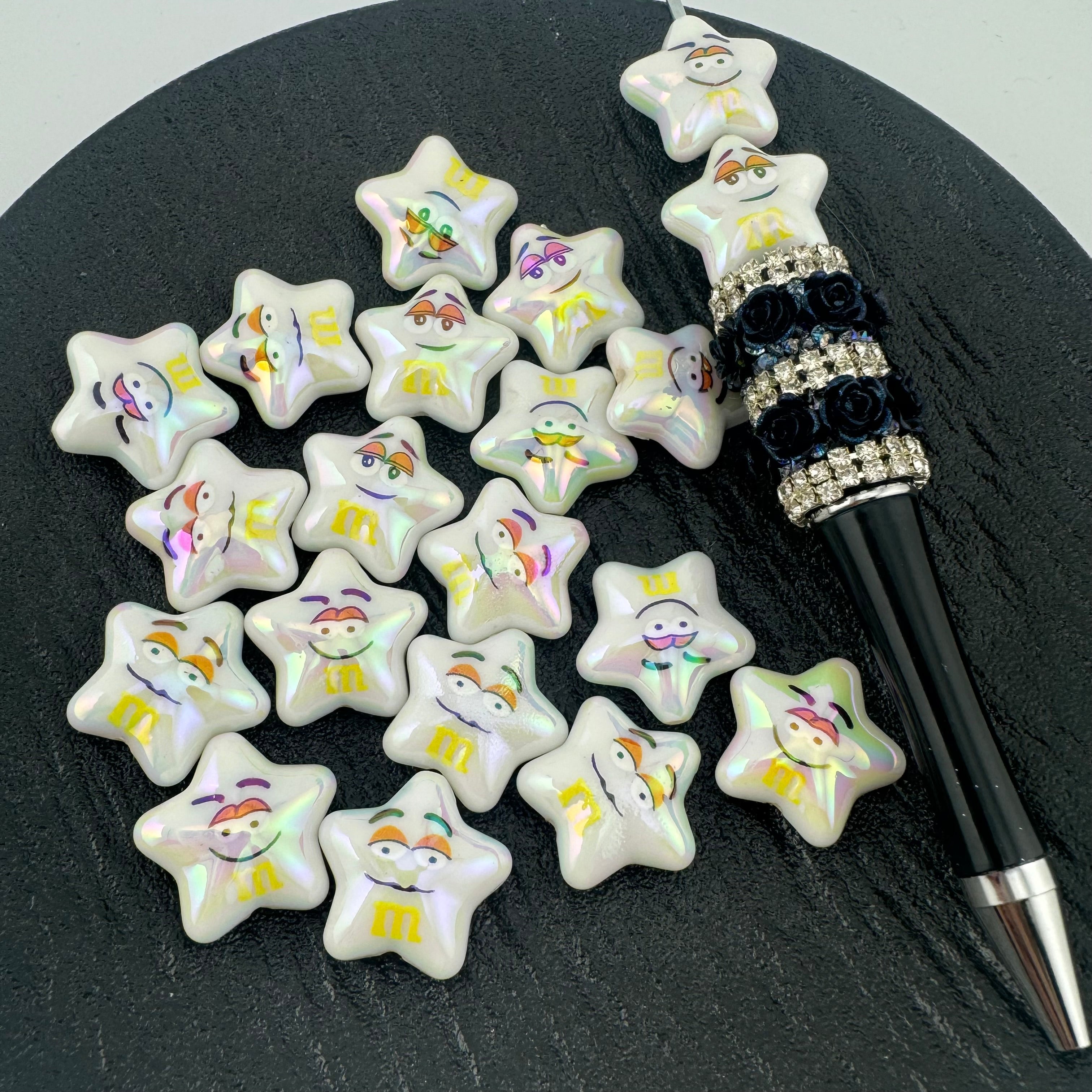 FS2029-16 MM Cute MM Printed Acrylic Beads Fit For Beadable Pens