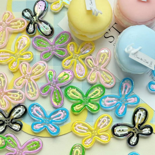 FS5283- Hand-painted Beads Of Glow-in-the-dark Butterflies