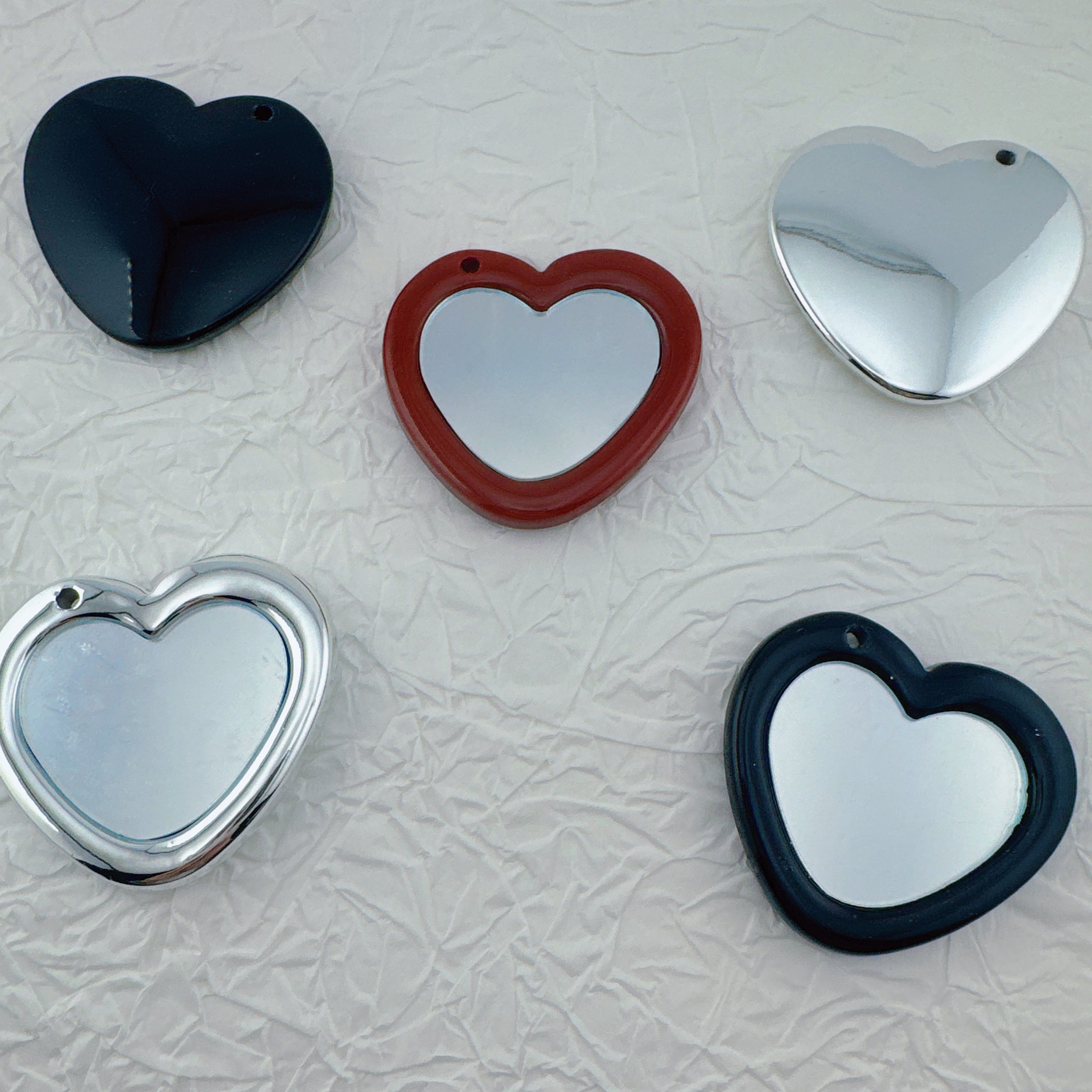 FS2279-Heart Shape Mirror Acrylic Charms For Making Key Chain