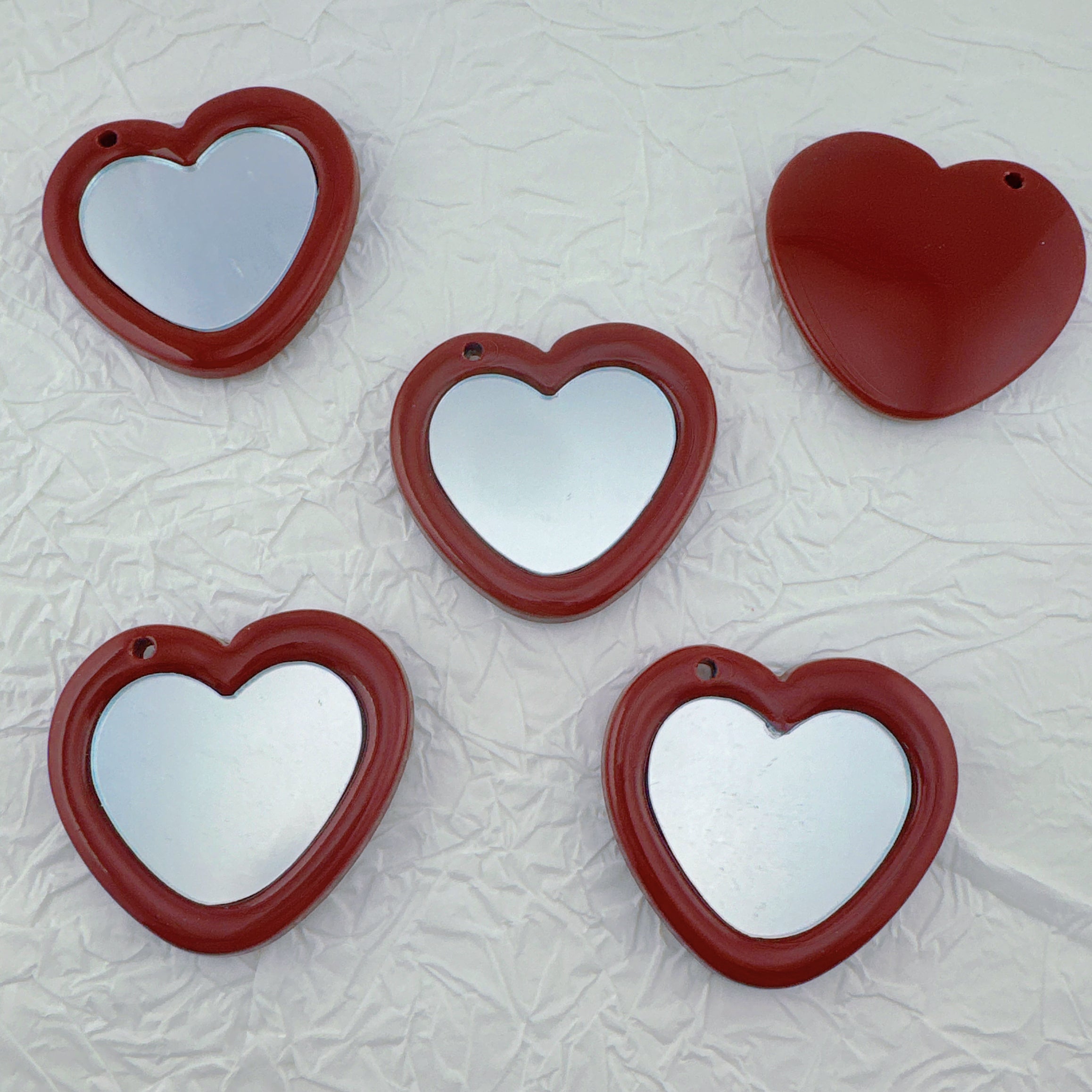 FS2279-Heart Shape Mirror Acrylic Charms For Making Key Chain