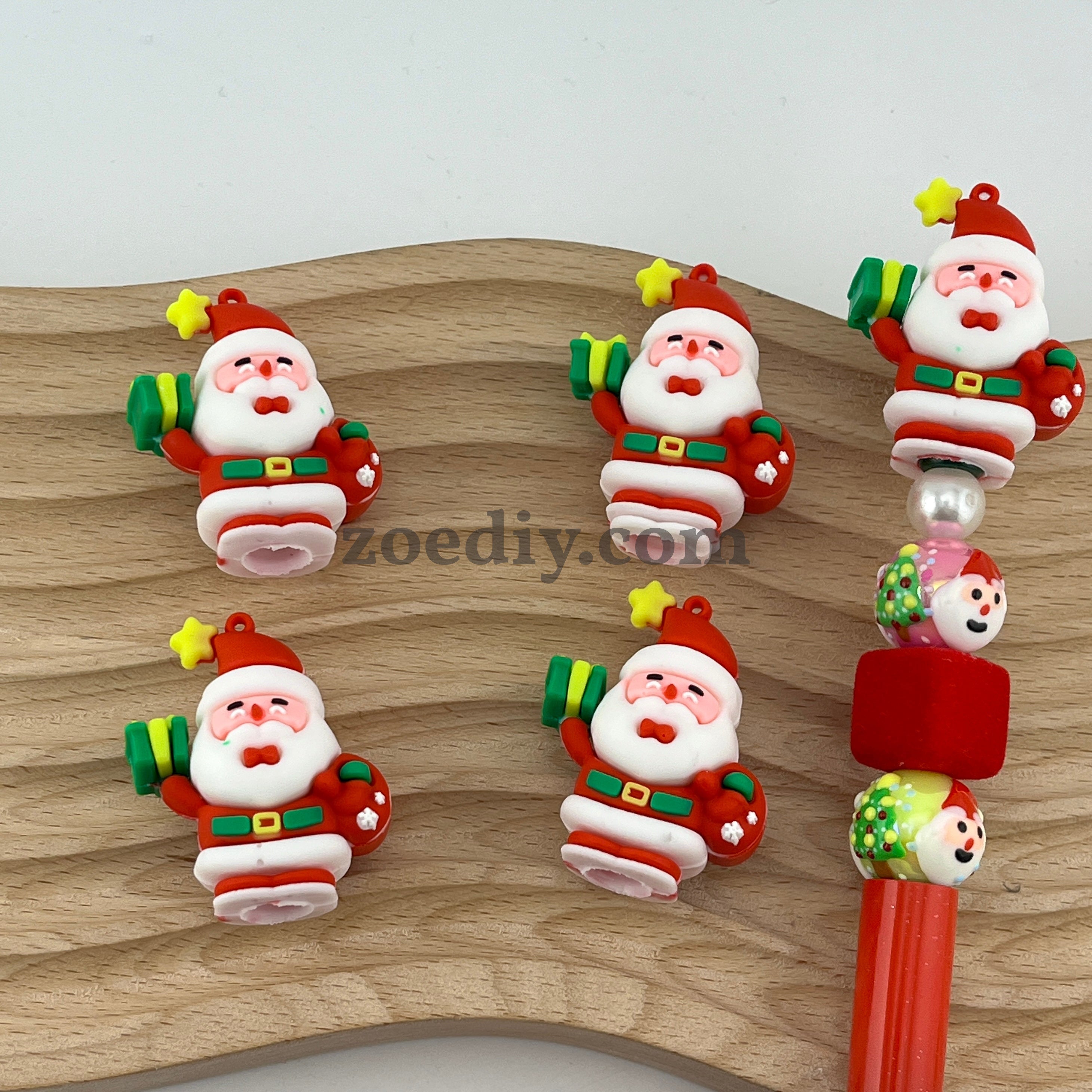 FS1562-Santa Claus PVC Material Pen Cap Fit For Beadspen Bead