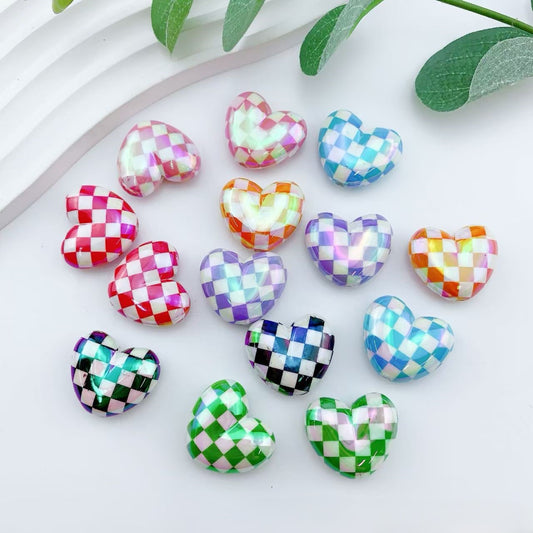 FS2055- Uv Heart Grid Resin Beads