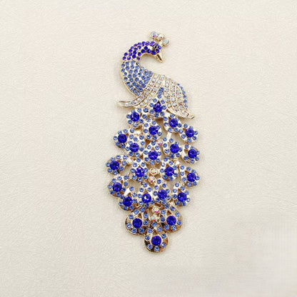 FS5323- Alloy Inlaid With Diamonds Colorful Peacock Metal Patch