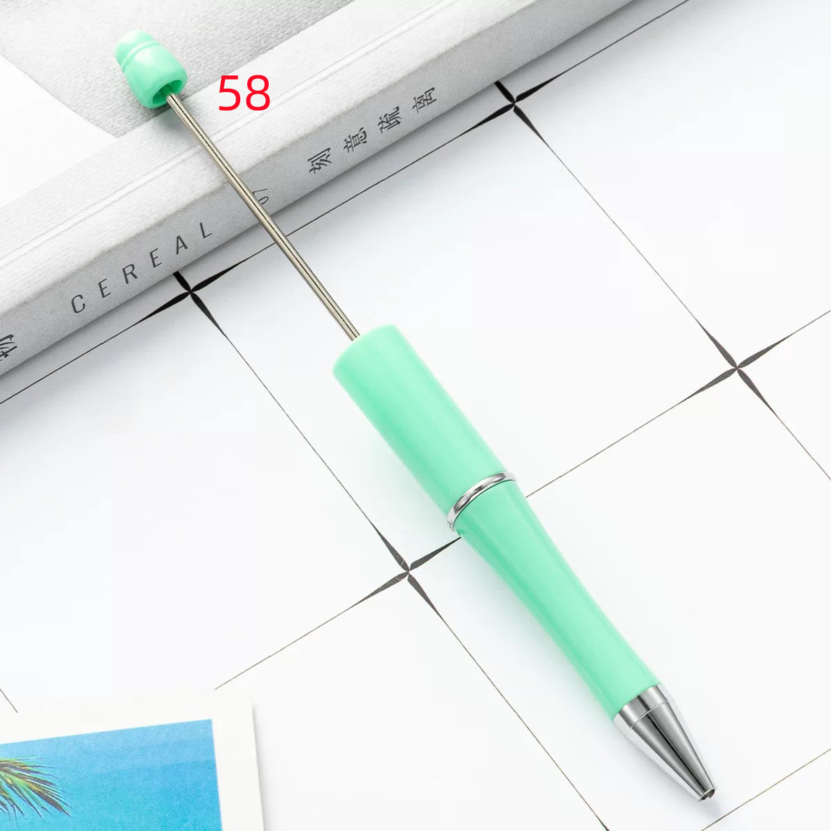 10 Pieces Solid Color Plastic beadable Pens