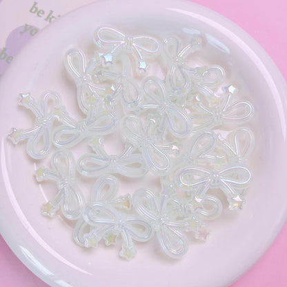 FS1652-Five Cornered Jelly Colored Butterfly Bow Acrylic Beads