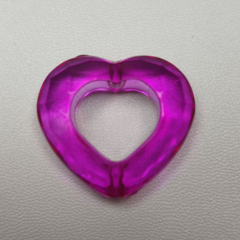 [KM0945]- 26mm Clear Hollow Heart based beads, Fit Pens