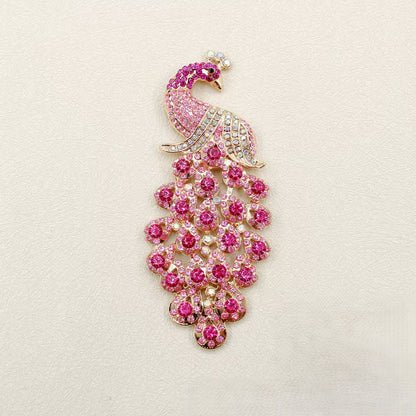 FS5323- Alloy Inlaid With Diamonds Colorful Peacock Metal Patch