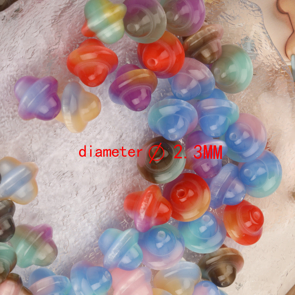 FS2305-16MM Random Mixed Grandient Color Resin Beads Fit For Beadable Pens