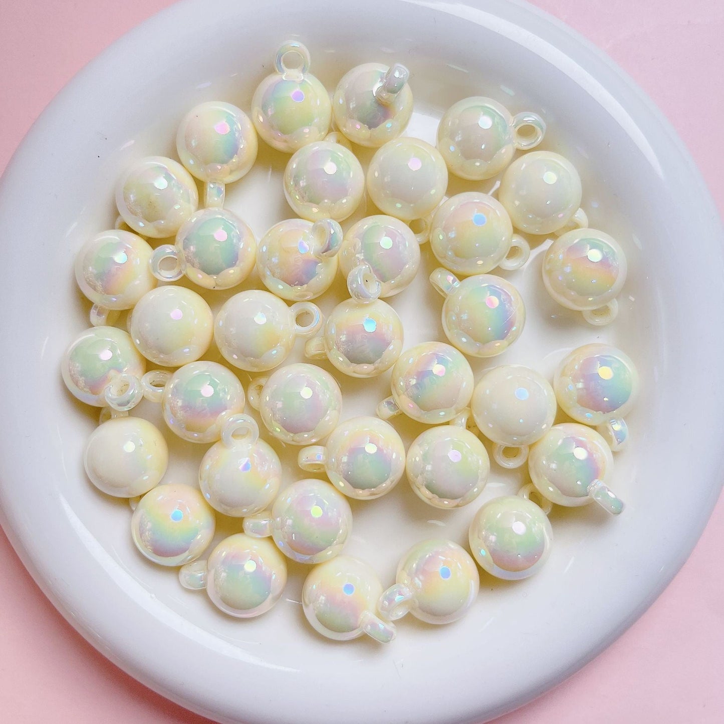 FS2385-16MM Glowing  Solid Color Dangle Acrylic Beads For Making Car Hangers