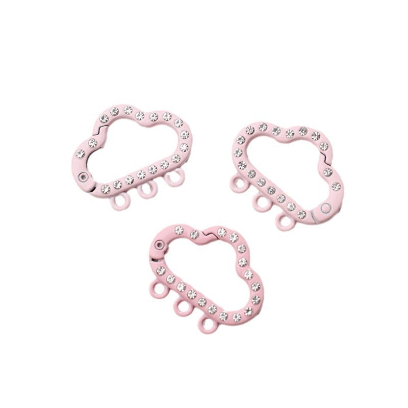 FS1408-Random Mixed 23.7*29.6mm Cloud Key Ring With 3 Hoops