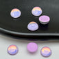 [KM0907]- 6mm Mocha Semicircle Round Crystal Diamonds, Flat Base