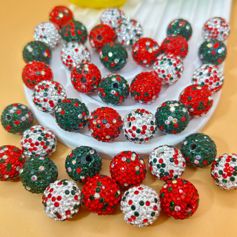 FS1646-16MM Christmas Series Sparkling Fancy Beads Fit For Beadable Pen