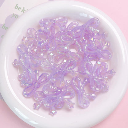 FS1652-Five Cornered Jelly Colored Butterfly Bow Acrylic Beads