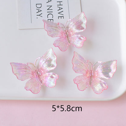 [KM6897]- 50mm*58mm UV Colored 3D Butterfly Charms